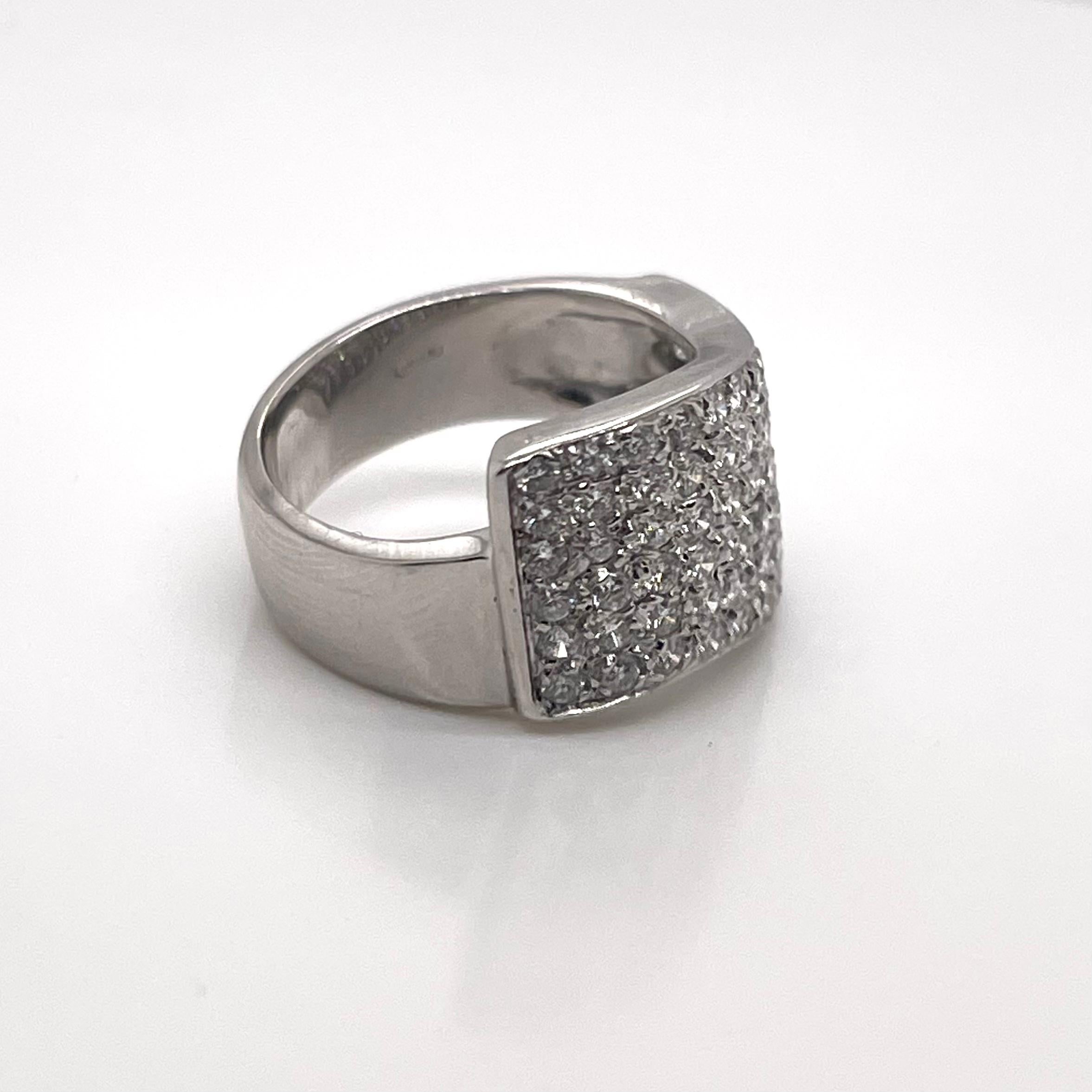 Round Cut 1.08 Carat Diamond Cocktail Ring in 18k White Gold 'Sizable' For Sale