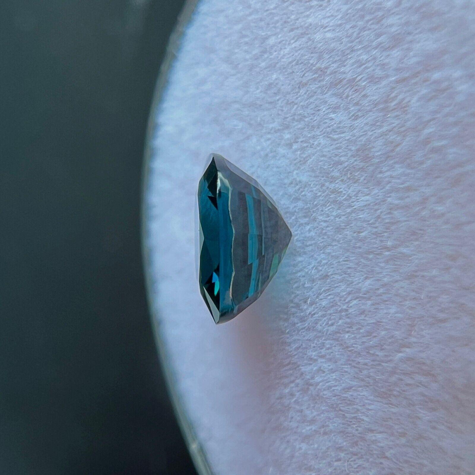 1.08ct GIA Certified Green Blue Teal Untreated Sapphire Natural Cushion Cut Gem (saphir non traité vert bleu sarcelle naturel taille coussin) Unisexe en vente