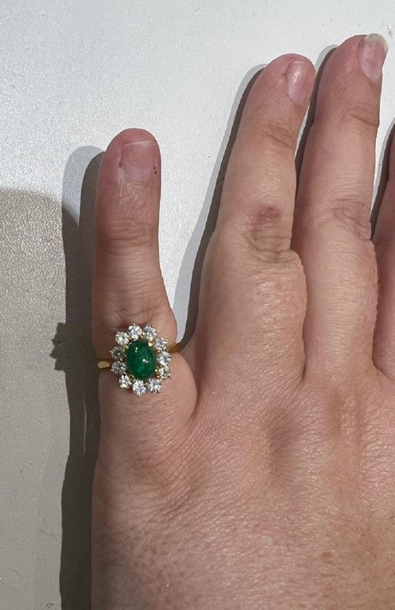 1.08ct Natural Emerald 18K Yellow Gold Ring For Sale 1