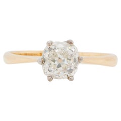 Vintage 1.08ct Old Mine Cut Diamond Solitaire Engagement Ring in 18ct Gold, c.1930-40s