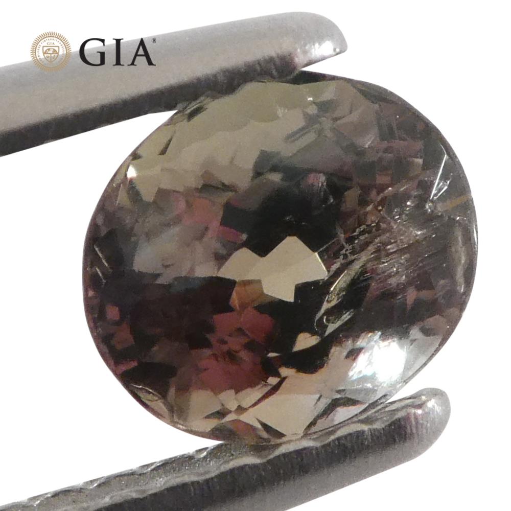 1,08ct Ovaler gelblich grüner bis gelblich brauner Alexandrit GIA zertifiziert 5