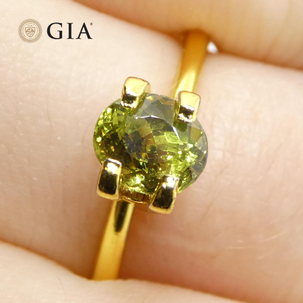 1,08ct Ovaler gelblich grüner bis gelblich brauner Alexandrit GIA zertifiziert (Zeitgenössisch)