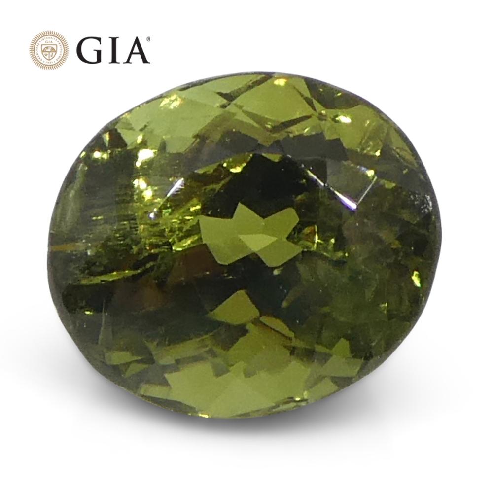 1,08ct Ovaler gelblich grüner bis gelblich brauner Alexandrit GIA zertifiziert für Damen oder Herren