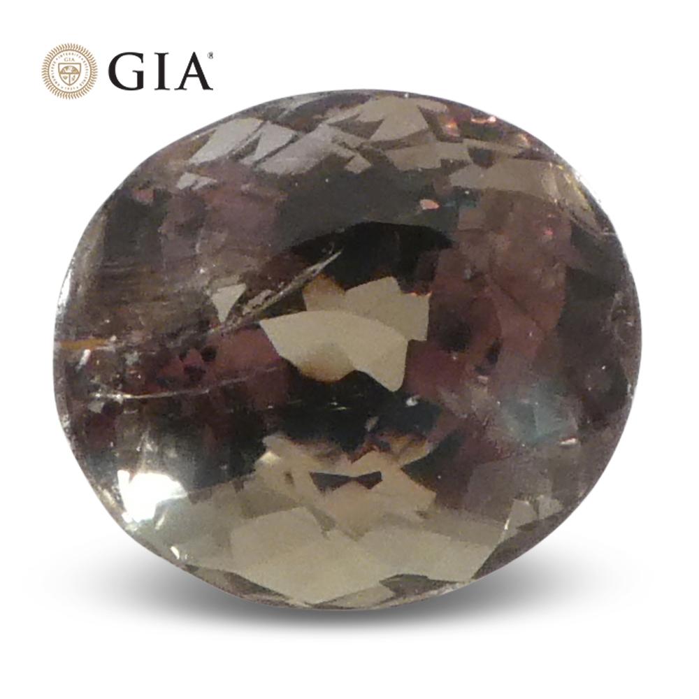 1,08ct Ovaler gelblich grüner bis gelblich brauner Alexandrit GIA zertifiziert 2