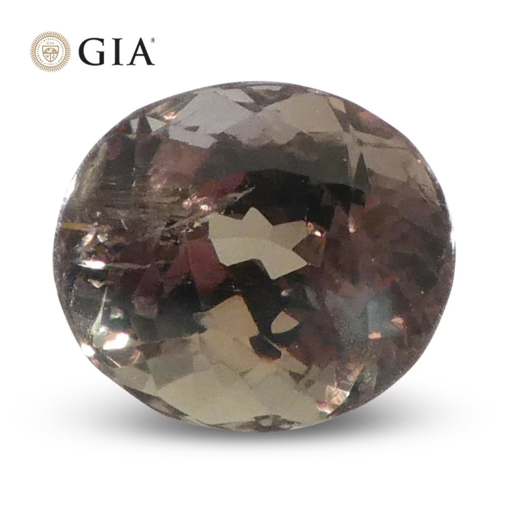 1,08ct Ovaler gelblich grüner bis gelblich brauner Alexandrit GIA zertifiziert 3