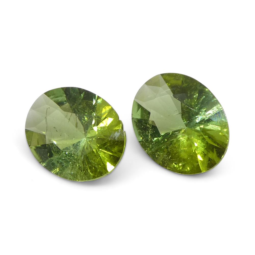1.08ct Pair Oval Green Tourmaline from Brazil For Sale 4