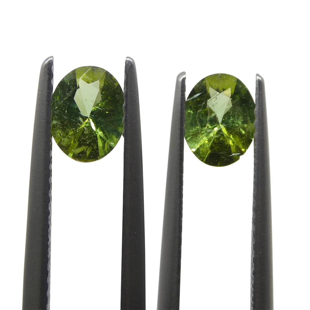 1.08ct Pair Oval Green Tourmaline from Brazil For Sale 7