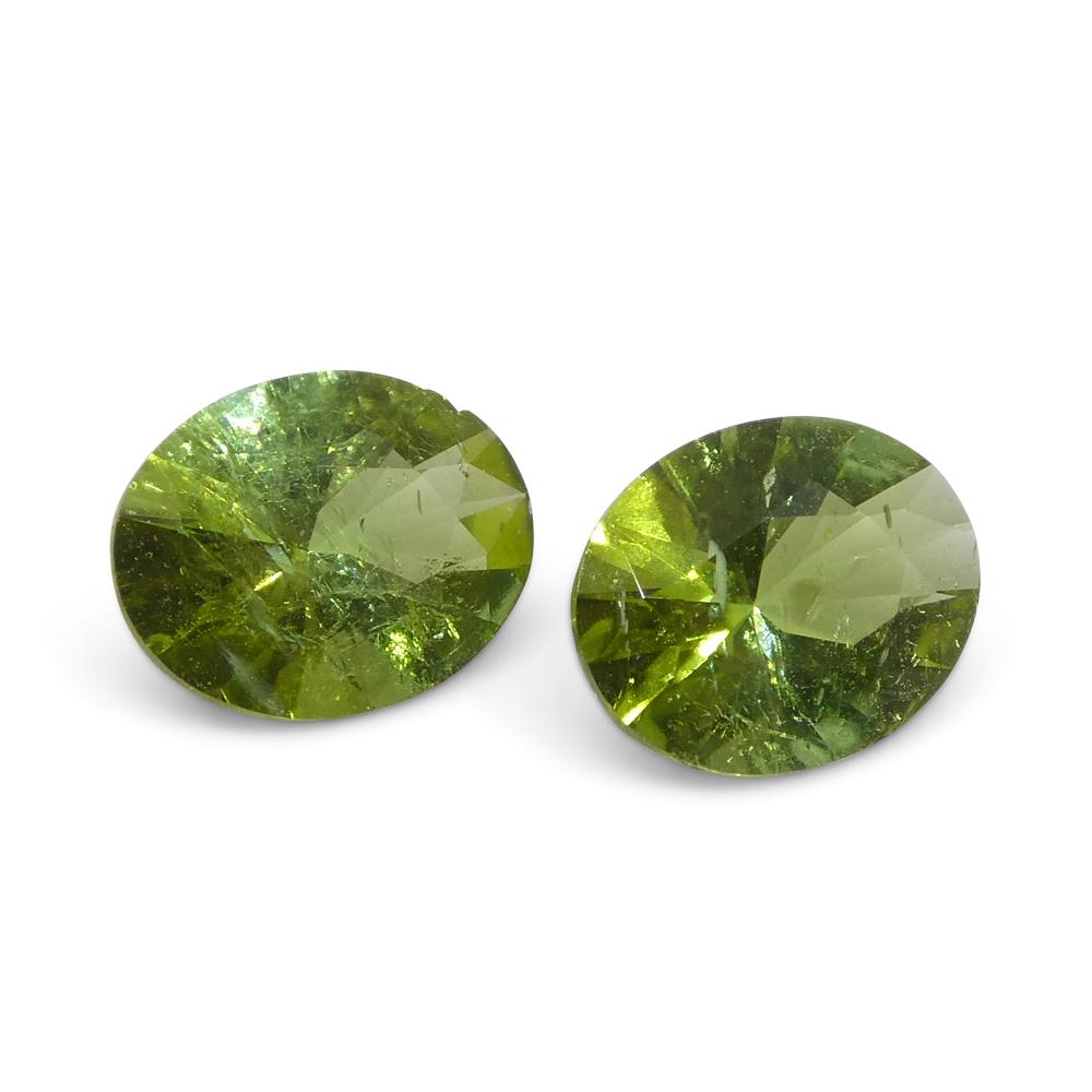 1.08ct Pair Oval Green Tourmaline from Brazil In New Condition For Sale In Toronto, Ontario