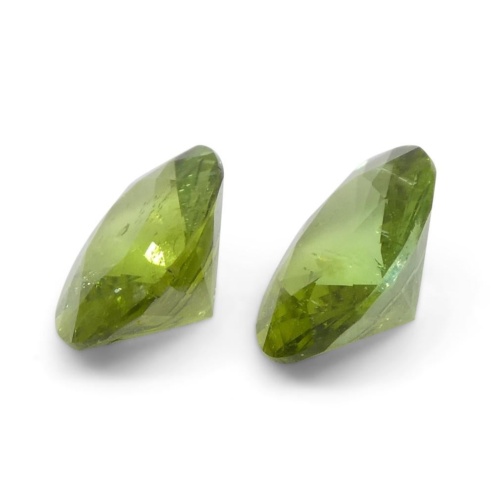 Coppia di tormaline verdi ovali da 1.08ct in vendita 3