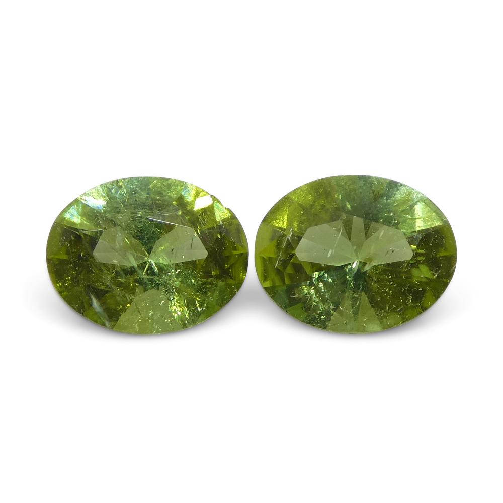 Coppia di tormaline verdi ovali da 1.08ct in vendita 4