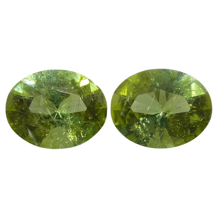 1.08ct Pair Oval Green Tourmaline from Brazil For Sale