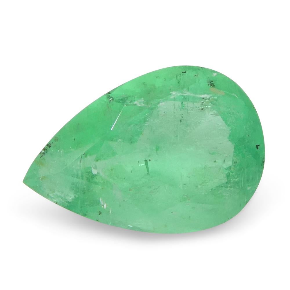 1.08ct Pear Green Emerald from Colombia For Sale 8