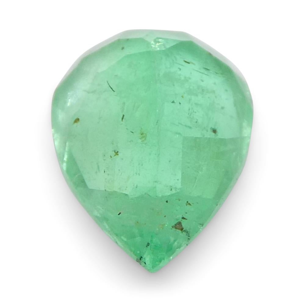 1.08ct Pear Green Emerald from Colombia For Sale 10