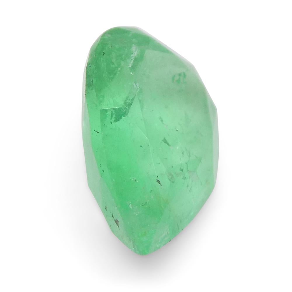 Brilliant Cut 1.08ct Pear Green Emerald from Colombia For Sale