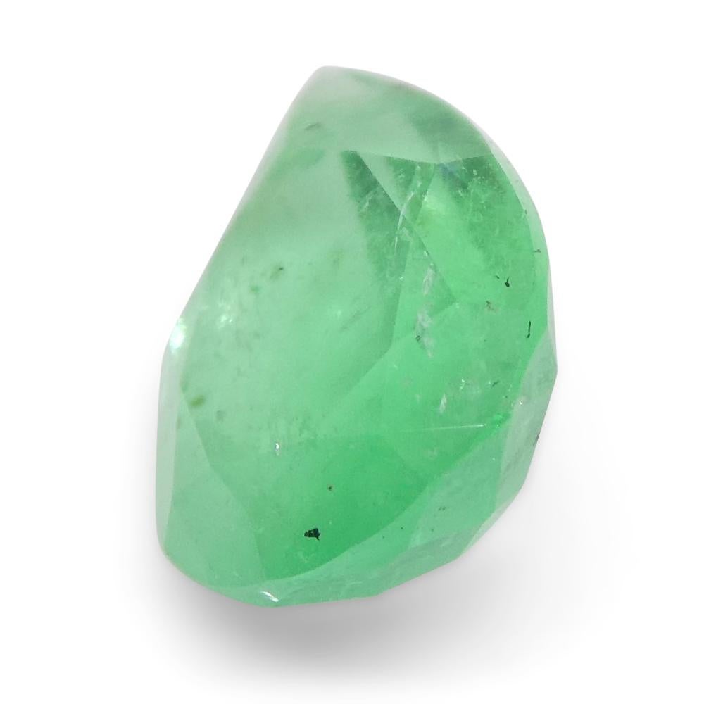 Women's or Men's 1.08ct Pear Green Emerald from Colombia For Sale