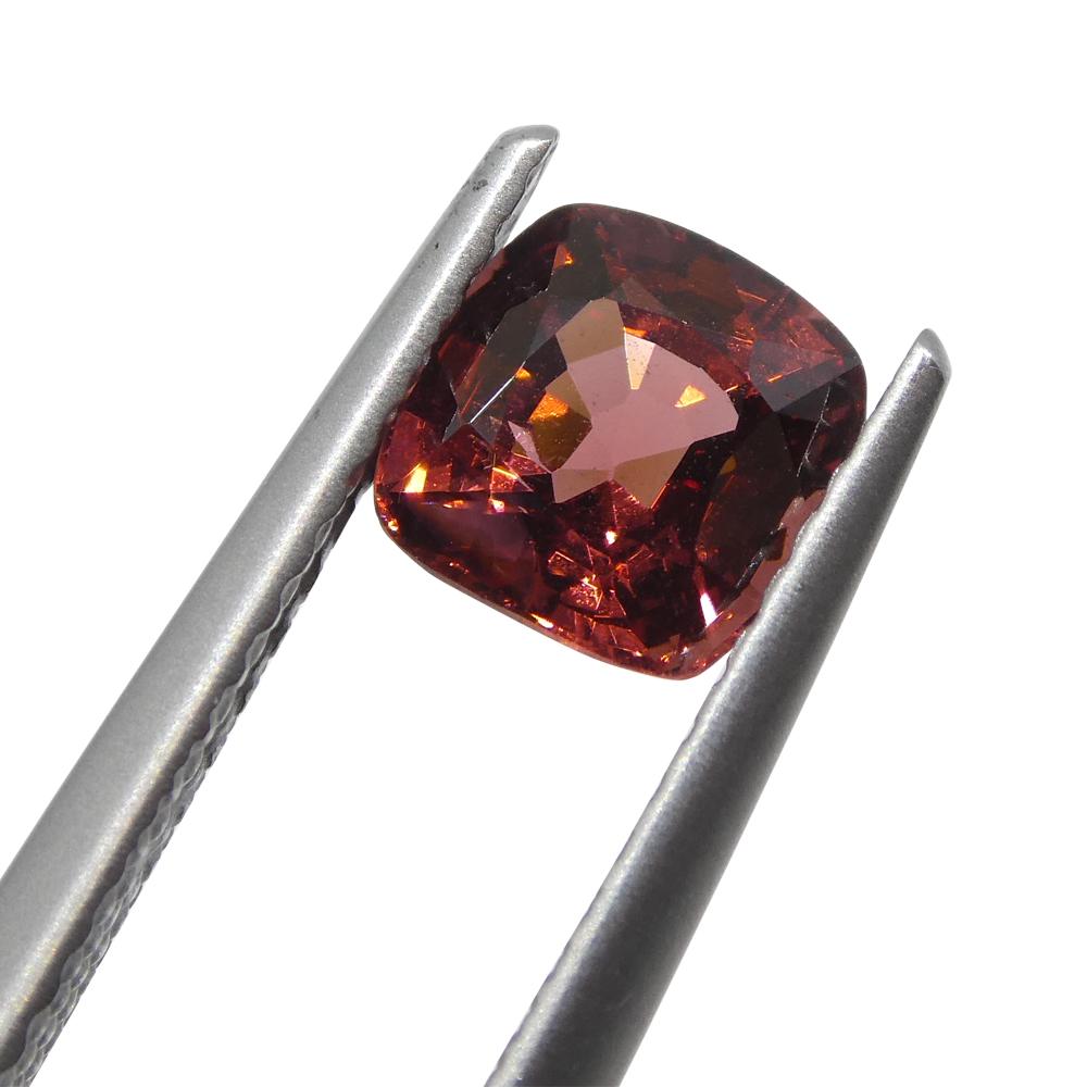 Brilliant Cut 1.08ct Square Cushion Red Spinel from Sri Lanka For Sale