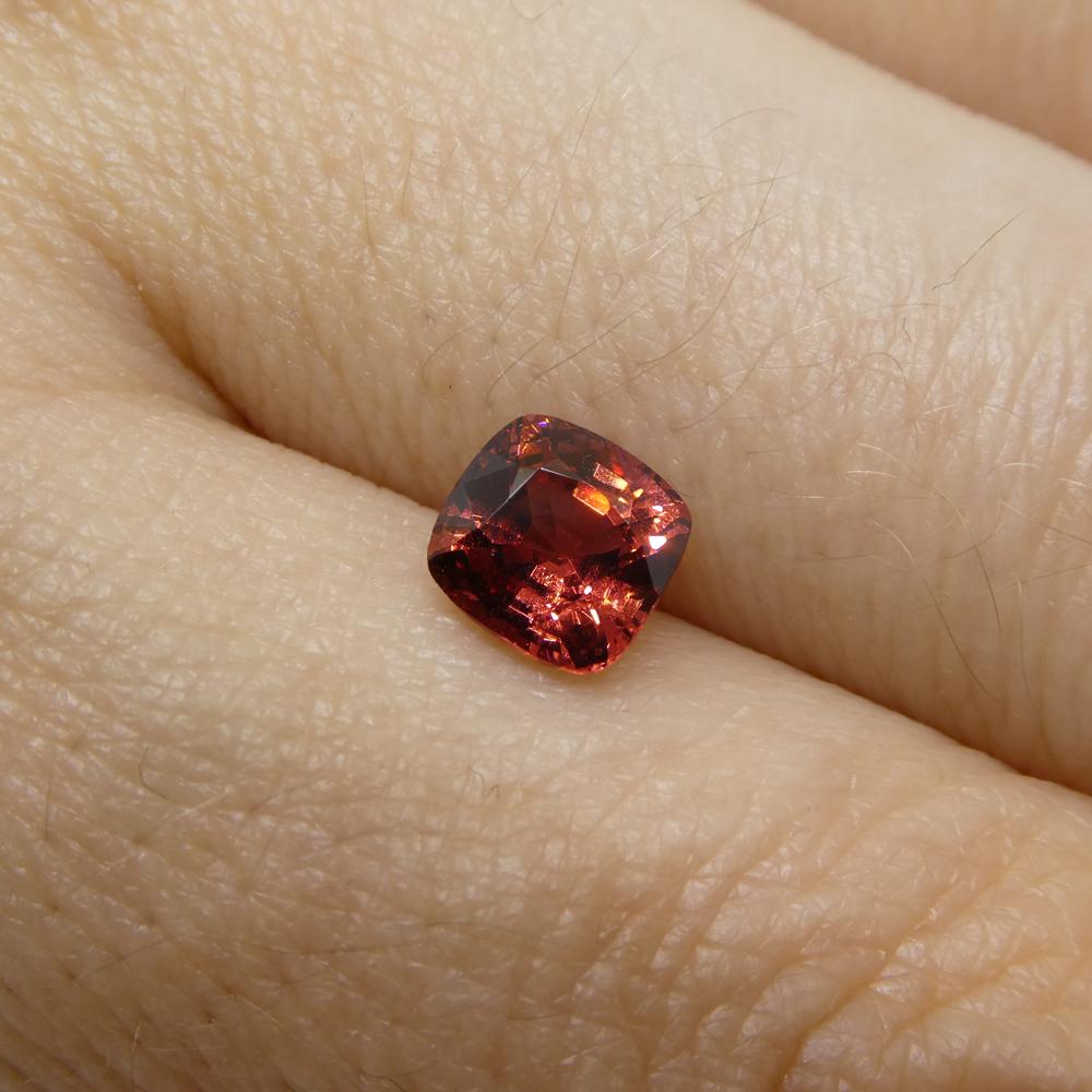 Women's or Men's 1.08carat Square Cushion Red Spinel from Sri Lanka For Sale