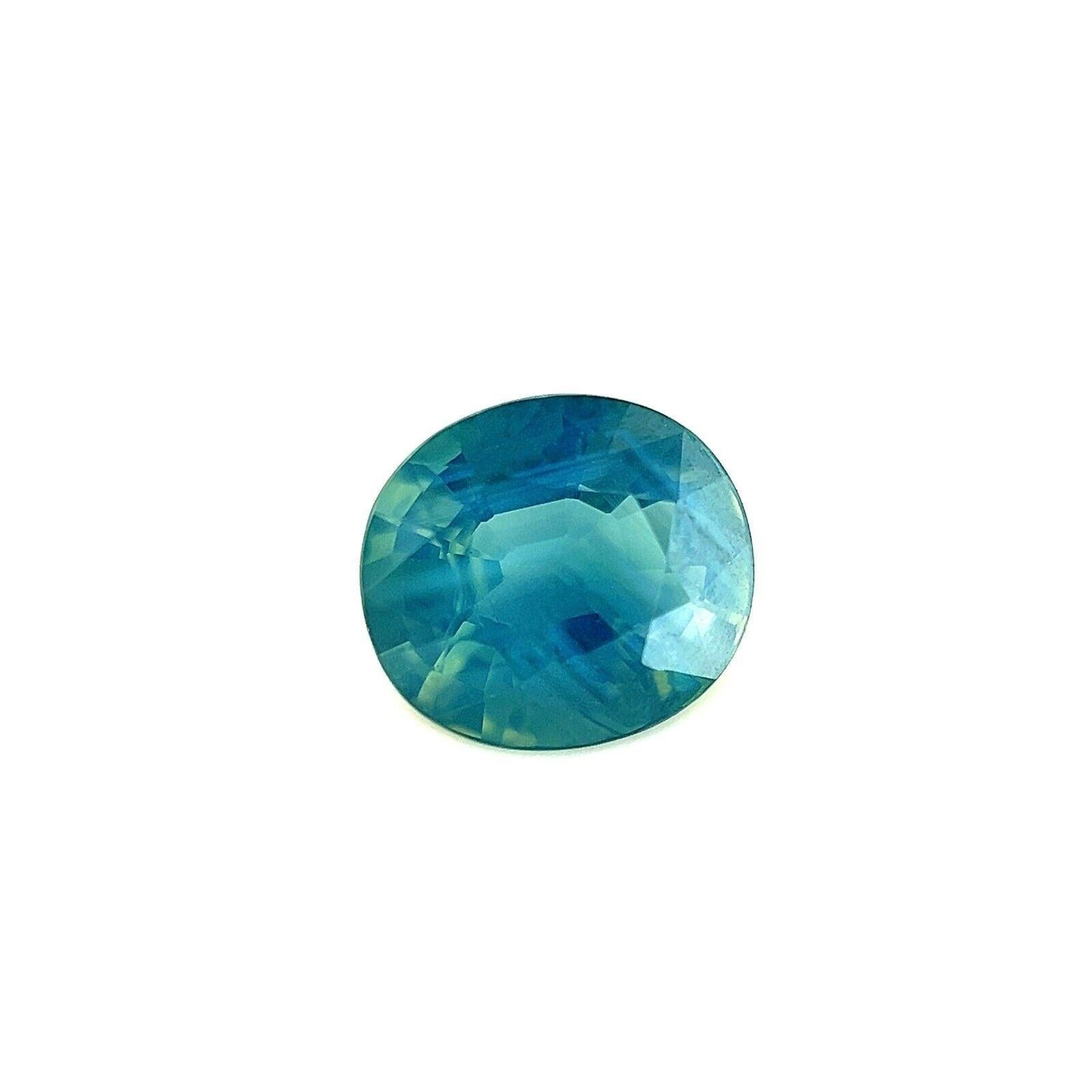 1.08ct Unique Vivid Green Blue Sapphire GRA Certified Oval Cut Gem 6.7x5.9mm

Saphir bleu vert unique certifié GRA.
Saphir de 1,08 carat d'une belle couleur vert bleu. Entièrement certifié par GRA, confirmant que la pierre est naturelle. Il a