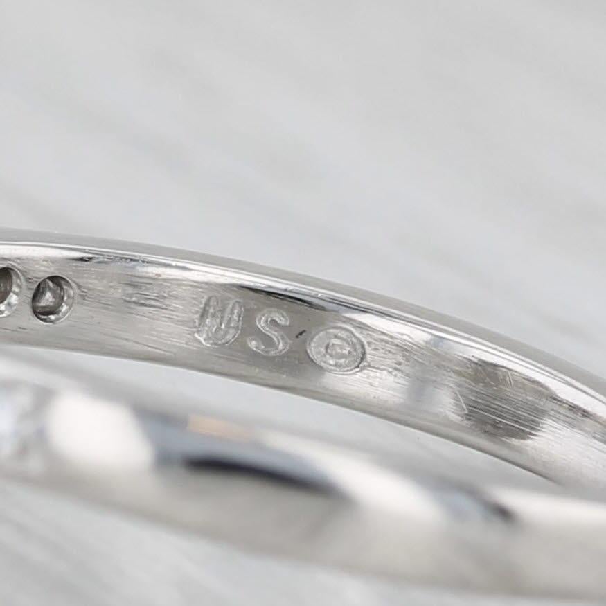 1.08ctw Round Diamond Halo Engagement Ring Platinum Size 5.5 For Sale 2