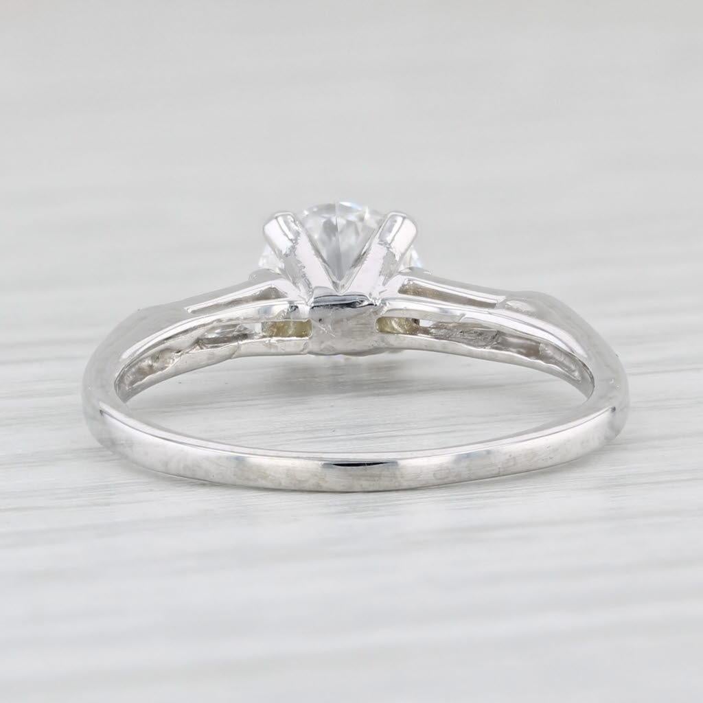 Women's 1.08ctw VS2 GIA Round Diamond Engagement Ring 950 Platinum Size 6.5 For Sale