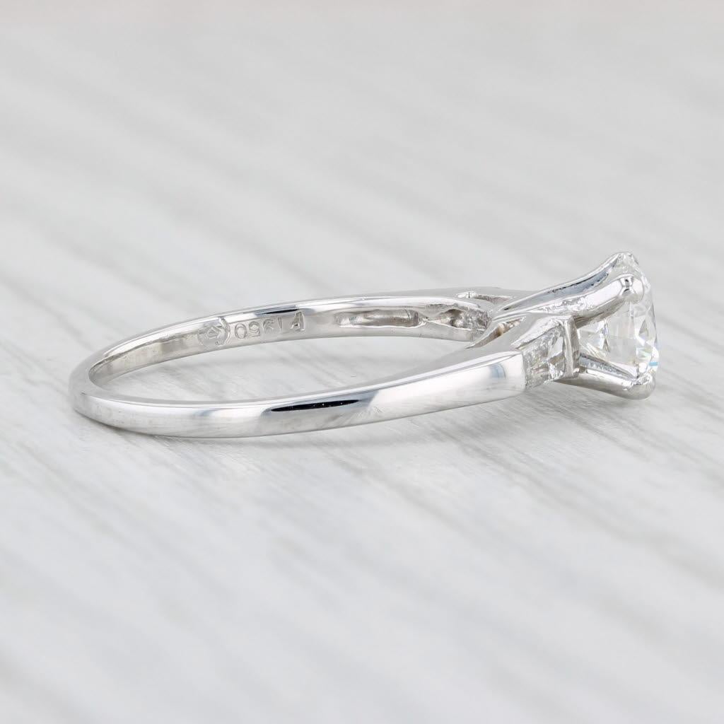 1.08ctw VS2 GIA Round Diamond Engagement Ring 950 Platinum Size 6.5 For Sale 1