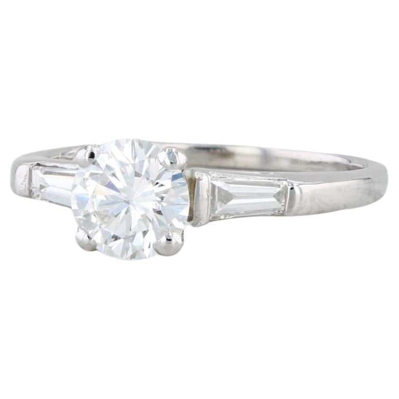 1.08ctw VS2 GIA Round Diamond Engagement Ring 950 Platinum Size 6.5 For Sale