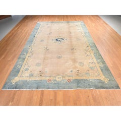 10'8"x15'8" Peach Pink Antique Chinese Peking Hand Knotted Wool Oriental Rug