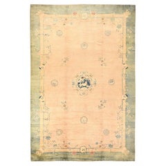 10
8"x15
8" Peach Pink Antique Chinese Peking Hand Knotted Wool Oriental Rug