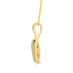1.09 Carat Australian Opal and Diamond Pendant