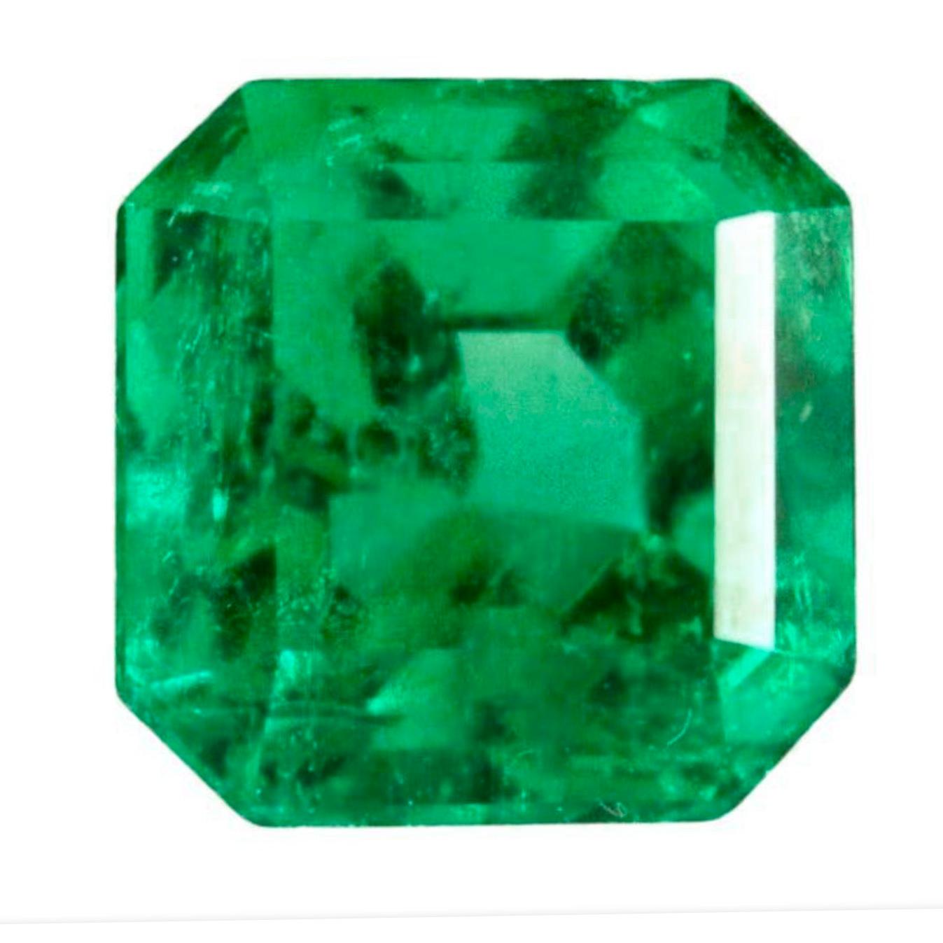 1.09 Carat Colombian Emerald Assecher Cut For Sale