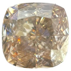 1.09 Carat Cushion Brilliant GIA Certified Fancy Light Pinkish Brown VVS1