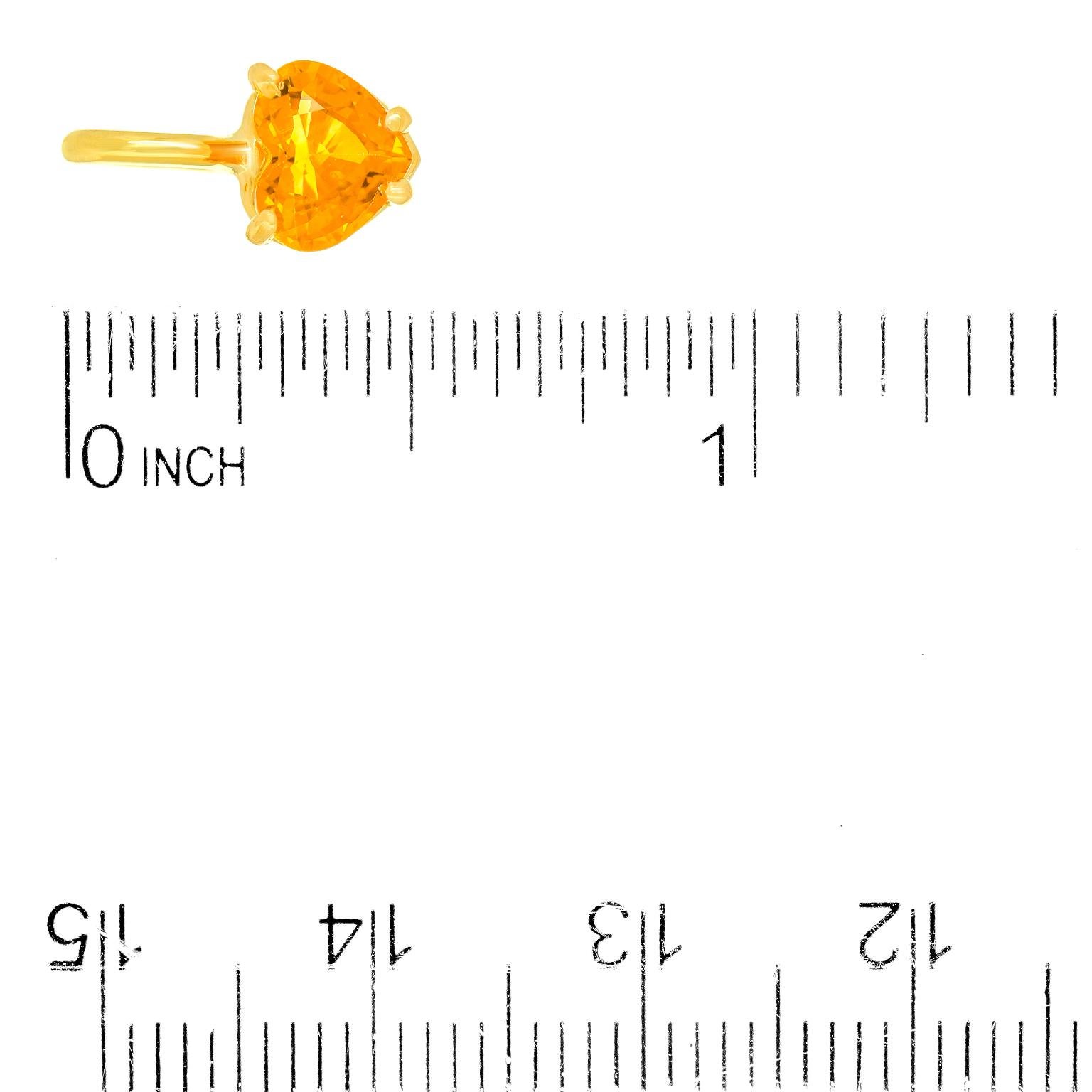 1.09 carat Heart-shaped Orange Sapphire Pendant 1
