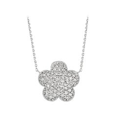 Collier en or blanc 14 carats avec chaîne G SI et diamants naturels de 1,09 carat