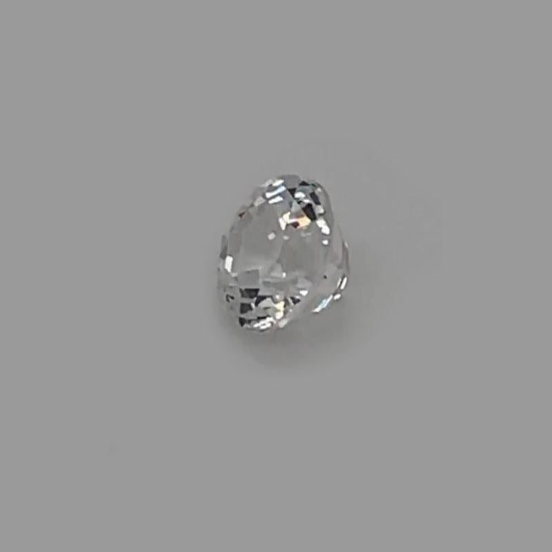 Round Cut 1.09 Carat Round White Natural Sapphire GIA Certified Unheated For Sale