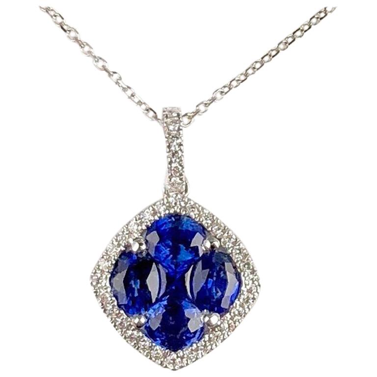 Sapphire Architectural Square Pendant Necklace by Firefly Jewelry