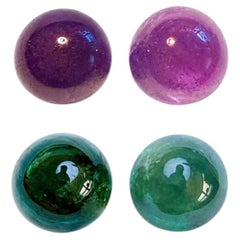 1.09 Ct AIG Certificate Pair Russia Alexandrite Cabochon Color Change to Red