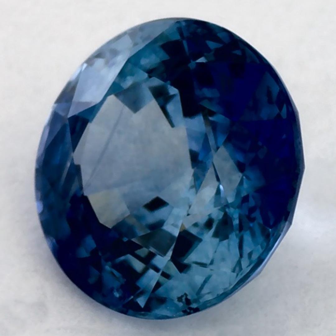 1.09 Ct Blue Sapphire Round Loose Gemstone (Rundschliff) im Angebot