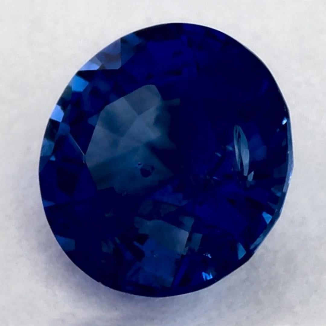 Round Cut 1.09 Ct Blue Sapphire Round Loose Gemstone For Sale