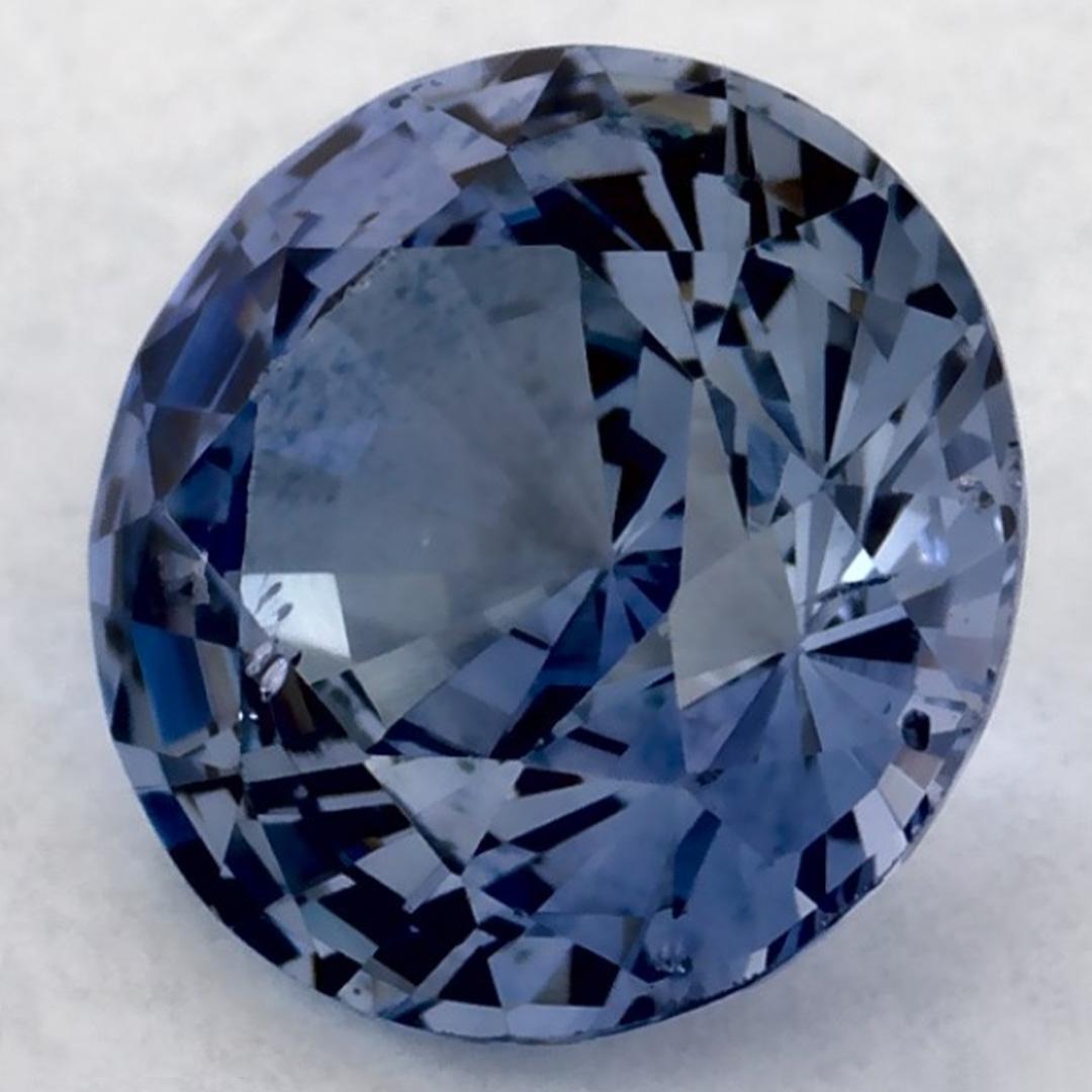 Taille ronde 1.09 Ct Blue Sapphire Round Loose Gemstone (pierre précieuse en vrac) en vente