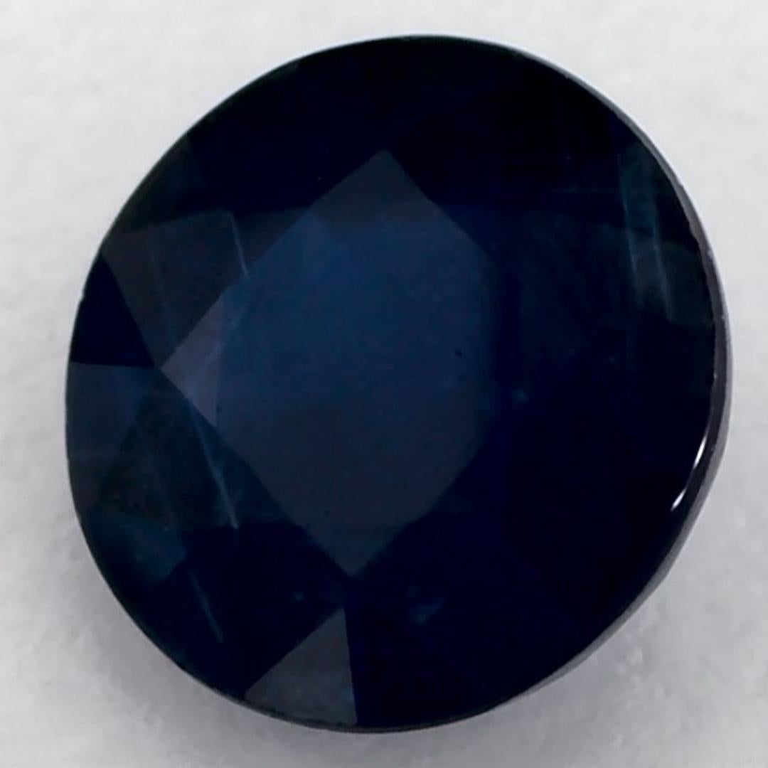 Taille ronde 1.09 Ct Blue Sapphire Round Loose Gemstone (pierre précieuse en vrac) en vente