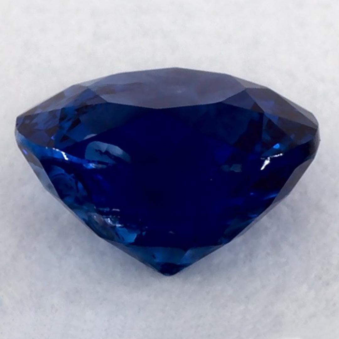 1.09 Ct Blue Sapphire Round Loose Gemstone In New Condition For Sale In Fort Lee, NJ