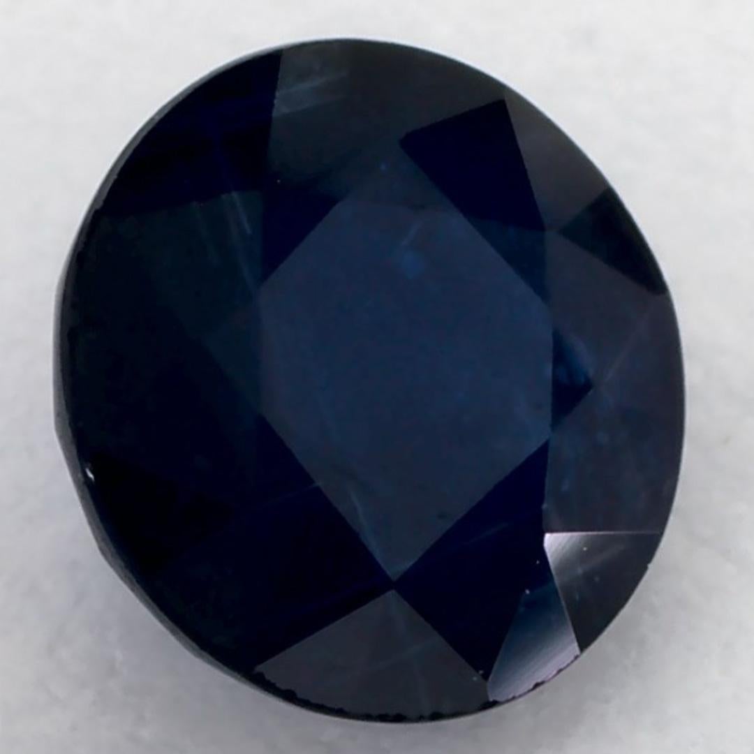 1.09 Ct Blue Sapphire Round Loose Gemstone (pierre précieuse en vrac) Pour femmes en vente