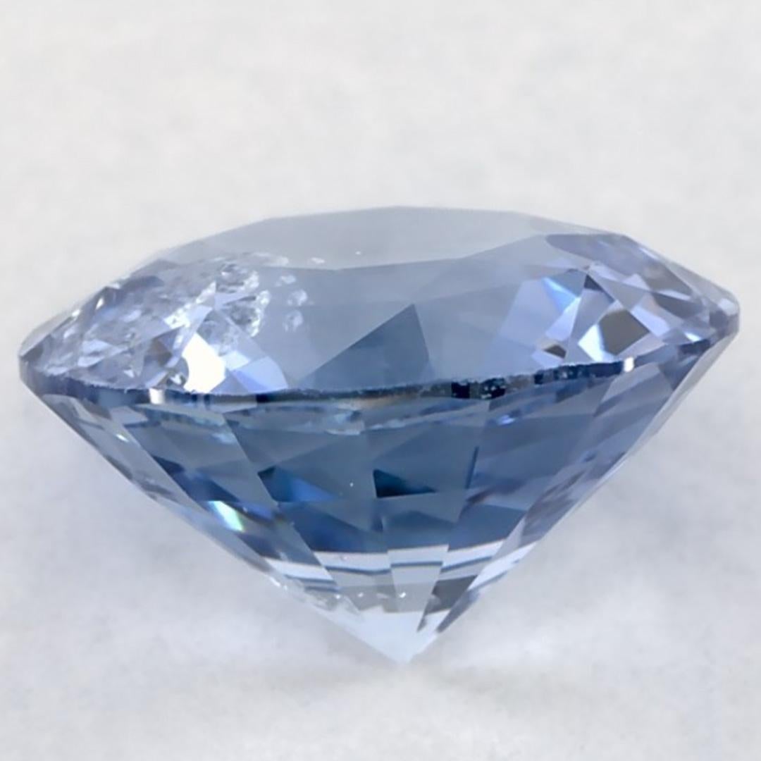 1.09 Ct Blue Sapphire Round Loose Gemstone (pierre précieuse en vrac) en vente 3