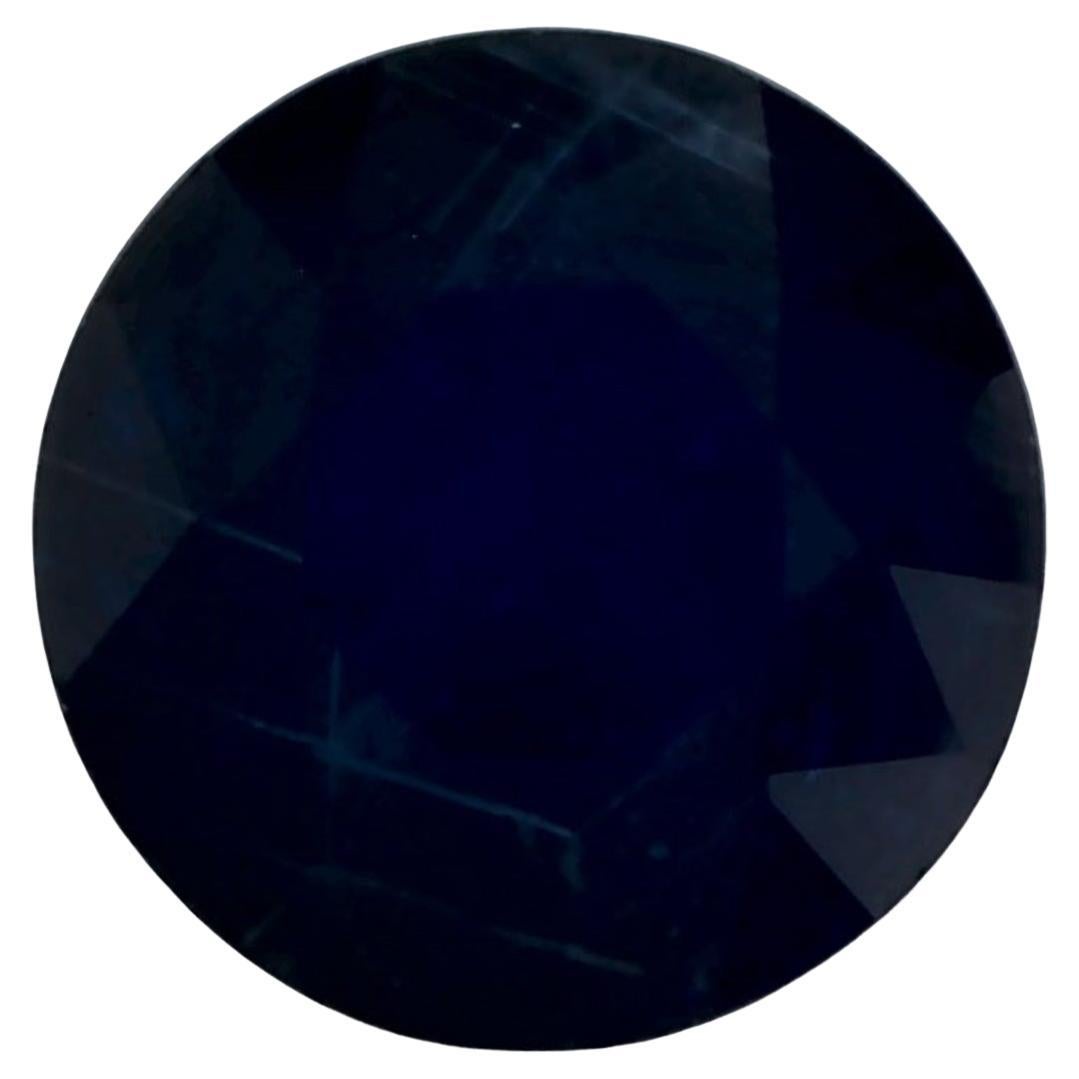 1.09 Ct Blue Sapphire Round Loose Gemstone (pierre précieuse en vrac)