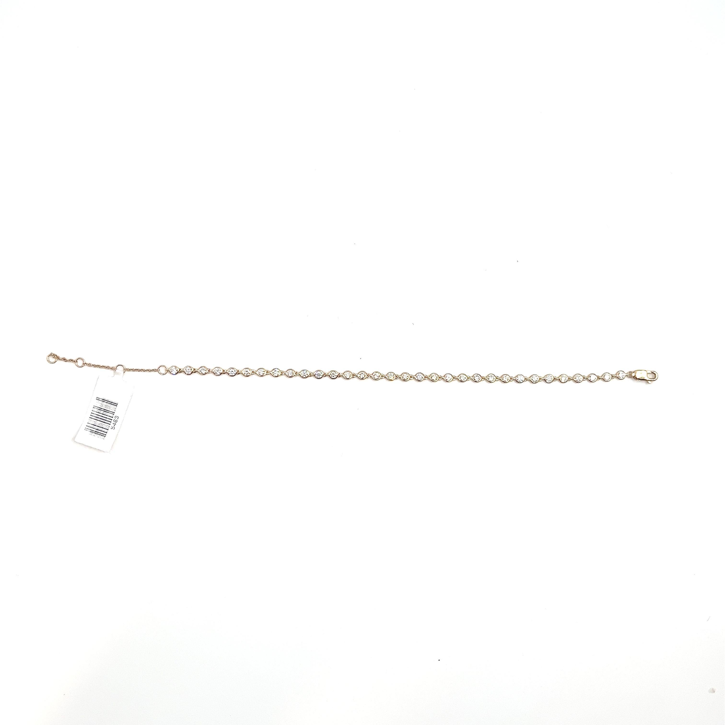 Taille ronde Bracelet de 1,09 ct de diamants par Yard en vente
