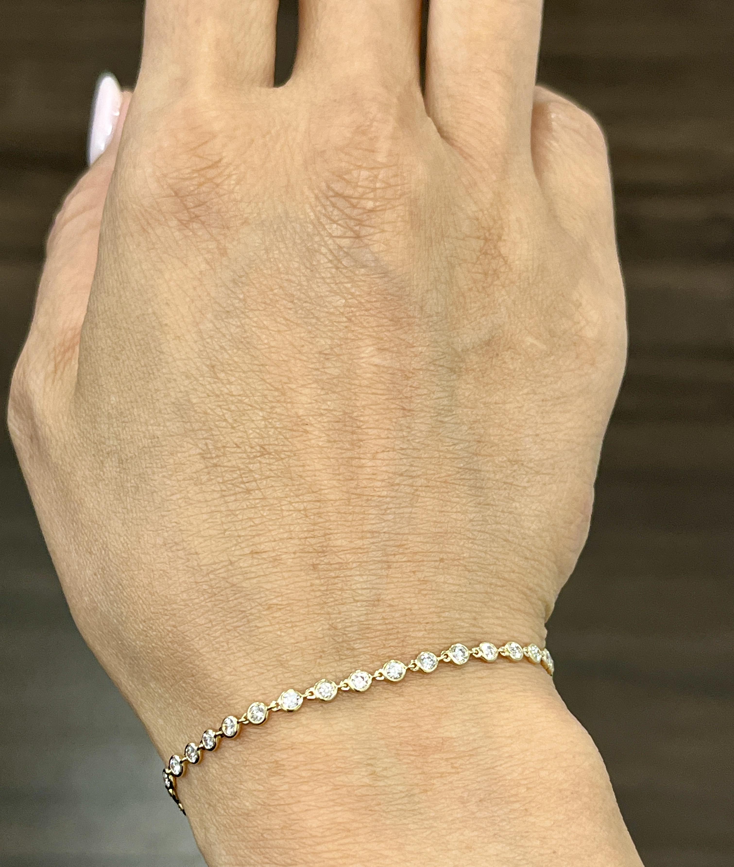 Bracciale con diamanti da 1,09 ct per metro in vendita