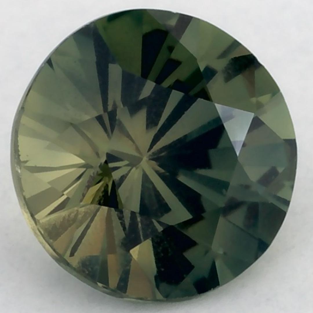 1.09 Karat Grüner Saphir Rund Lose Edelstein (Rundschliff) im Angebot