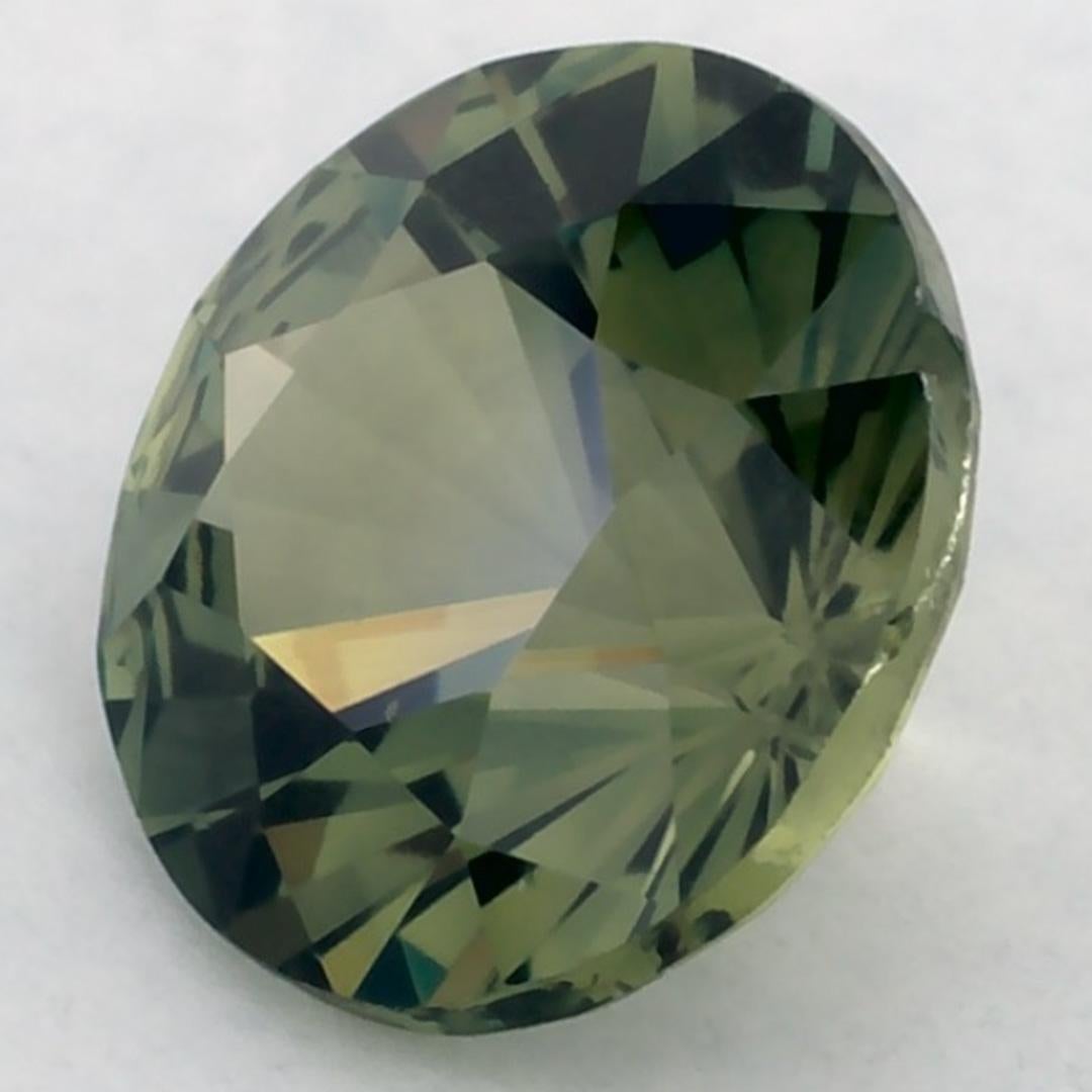 1.09 Karat Grüner Saphir Rund Lose Edelstein Damen im Angebot