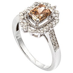 1.09 Ct VS2 Natural Fancy Orange Brown Diamond Ring, No Reserve Price