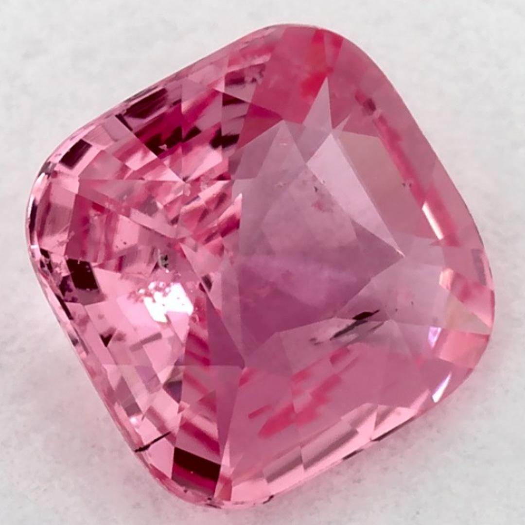 Taglio cuscino 1.09 carati di zaffiro rosa a cuscino, gemma sciolta in vendita